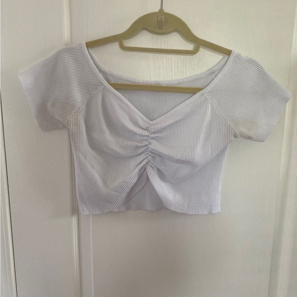 Garage White Crop Top